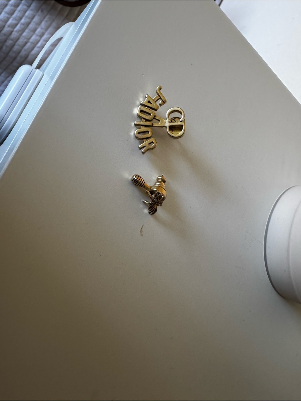 Dior Gold-Tone Letter and Bee Charm Set